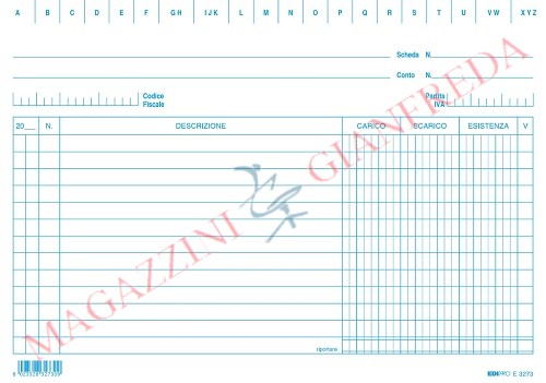 SCHEDA CARICO - SCARICO - ESISTENZA BLUE E3273BL